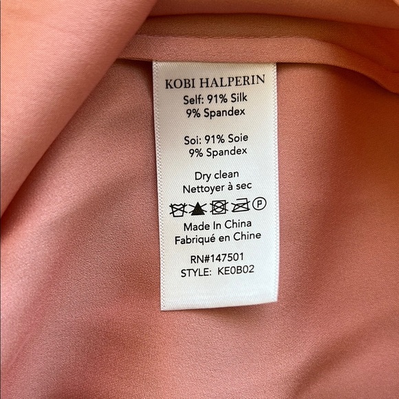 Kobi Halperin Payge V Neck Petal Pink Silk Blouse | Small - Picture 5 of 5